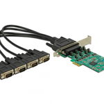 PCI Express cu 4 x Serial RS-232 High Speed 921K cu Voltage supply, Delock 89335, Delock