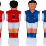 Set de 4 figurine pentru masa de footbal Toyvian, plastic, alb/rosu/albastru