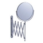 Oglinda cosmetica de perete, extensibila, Metal Cromat, Ø17xl9-45xH37 cm