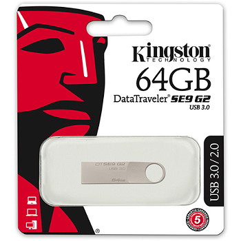 Usb flash drive kingston 16 gb datatraveler se9 g2 metal casing, usb 3.0