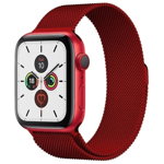 Curea otel inoxidabil Magnetic Strap compatibila cu Apple Watch 7/8 45mm Red