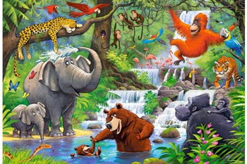 Puzzle 40 Piese Maxi - Jungle Animals - Castorland, Castorland