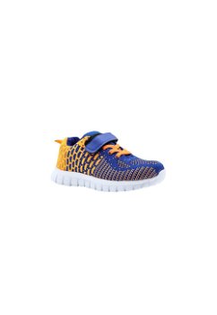 Pantofi sport, material textil, cu scai, portocaliu cu albastru, OEM