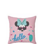 Fata perna, Minnie Mouse, Hello, roz, 40x40 cm, Disney