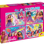 Puzzle de colorat maxi - Barbie (4 x 48 de piese), LISCIANI