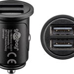 Incarcator auto Goobay, 2x USB-A 4.8 A max, negru