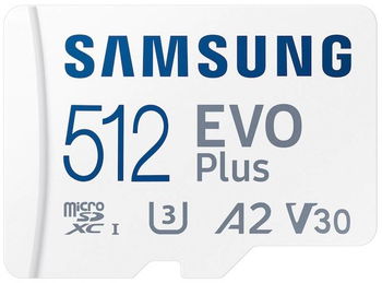 Card memorie Samsung Micro SDXC EVO Plus UHS-I U3 Clasa 10 512GB + Adaptor, Samsung