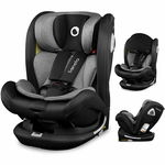 Lionelo - Scaun auto Bastiaan RWF Pozitie de somn, Protectie laterala, Rotire 360 grade, 0-36 Kg, Cu Isofix si Centura Top Tether, Conform cu standardul european de securitate ECE R44/04, Negru, Lionelo