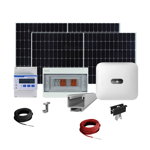 Sistem Fotovoltaic complet cu montaj si dosar prosumator inclus 10 kWp, invertor trifazat hibrid Huawei si 22 panouri Canadian Solar, montaj pe acoperis inclinat, Canadian Solar