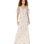 Imbracaminte Femei Adrianna Papell Floral Embroidered Mermaid Mob Gown Champagne Multi, Adrianna Papell