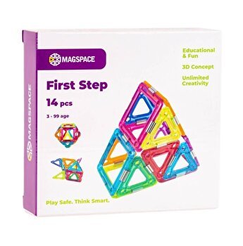 Set de constructie magnetic Magspace First Step, 14 piese