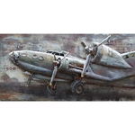 Tablou metal 3d airplane 140x70 cm