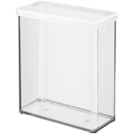 Cutie depozitare plastic rectangulara transparenta cu capac alb Rotho Loft 3.2 L, Rotho