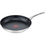 Tigaie TEFAL Gourmet Ever Cook H8100714, D30cm, Oțel inoxidabil 18/10, THERMO-SPOT, Înveliș antiaderent TITANIUM, Pentru orice suprafață, Mâner fix, Finisaj premium, Bază durabilă, Design robust, DW Safe, TEFAL