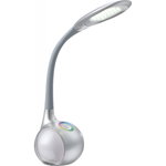 Lampa de birou argintiu, multicolor, brat flexibil, culori schimbabile, dimabil, 300lm, lumina rece (5500K), 58279, Globo, Globo Lighting