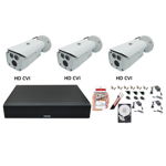 Kit supraveghere video profesional 3 camere Rovision 2MP IR 80m, DVR 4 canale, cu accesorii si hard 201901014877