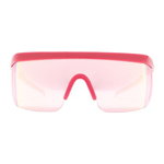 Ochelari Barbati Tipsy Elves Pink Melon Frame 50mm Oversized Sunglasses Yellow Melon Frame-Red Lens