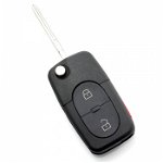 Audi - carcasa cheie tip briceag cu 2+1 butoane (1 buton de panica) si baterie 1616 - CARGUARD, Carguard