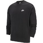 Nike, Bluza sport cu broderie logo, Negru, XL