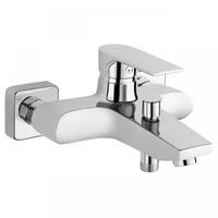 Baterie cada dus Ferro Algeo Square, monocomanda, Crom