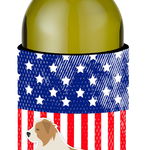 Caroline`s Treasures STATELE UNITE ALE AMERICII Patriotic Red Border Collie sticla de vin Beverge Izolator Hugger Multicolore Wine Bottle, 