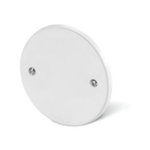 COVER WITH FASTENERS\nø80mm WHITE THERMOPLASTIC, Scame