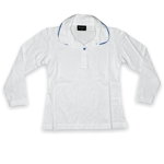 Bluza Polo maneca lunga fete, bumbac, alb 12 ani COD 2034, 