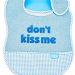 Baveta babyjem din bumbac dont kiss me (culoare: bleu), BabyJem