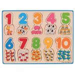 Puzzle - numere si culori, BIGJIGS Toys, 1-2 ani +, BIGJIGS Toys