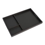 Tabla de scris Securit tip tava cu manere cu 3 partitii, 60x40x4cm, maro inchis