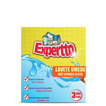 Set 3 lavete umede 15x15.5cm Expertto, Expertto