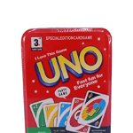 Carti de joc tip Uno, in cutie metalica, multicolor, +3ani, en-gros, 