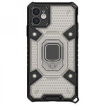 Husa Spate Upzz Techsuit Honeycomb Armor Cu Inel Metalic Compatibila Cu iPhone 12 Negru