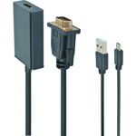 Adaptor VGA la HDMI Gembird, 15 cm, Negru, Gembird