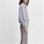Answear Lab pantaloni femei, culoarea argintiu, lat, high waist, Answear Lab
