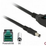 Cablu PoweredUSB 12 V la DC 5.5 x 2.1 mm 3m pentru POS/terminale, Delock 85499, Delock