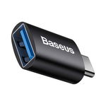 Adaptor Baseus USB-C la USB-A, Transfer Rapid 480 Mbps, Aluminiu, Negru