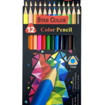 Set 12 creioane colorate StarColors, En-gross, 