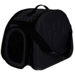 Geanta pentru Transport Animale de Companie, Caine, Pisica, Iepure, Pliabila, Respirabila, cu Plasa de Aerisire, Curea de Umar Reglabila, Maner Ergonomic, Material Spuma EVA, 43 x 32 x 27 cm, Negru