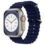 Curea Ceas W038 Apple Watch 1   2   3   4   5   6   7   8   SE (38 mm   40 mm   41 mm) Bleumarin