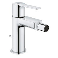 Baterie bideu Grohe Lineare, marimea S, monocomanda, cartus ceramic, set evacuare inclus, limitator temperatura, Crom, Grohe