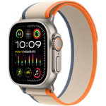 Apple Apple Watch Ultra 2, GPS, Cellular, Carcasa Titanium 49mm, Orange/Beige Trail Loop - S/M, Apple