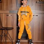 Trening Gold, Portocaliu, 2 Piese, Hanorac si Pantaloni, Pentru Baieti, 5-8 ani, CaroKids