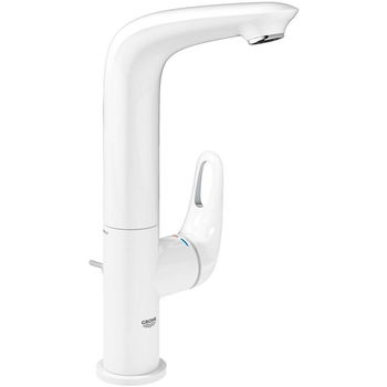 Baterie lavoar Grohe Eurostyle 23569LS3, 3/8'', monocomanda, marimea L, pivotanta, evacuare cu tija, alb