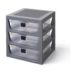 Organizator cu 3 sertare LEGO STORAGE 40950003, gri