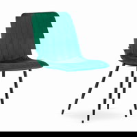 Scaun bucatarie/living, Artool, Lava, catifea, metal, verde si negru, 43x51x90 cm, Artool