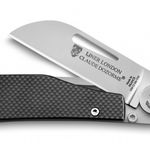 Cutit pliabil de buzunar Claude Dozorme Liner Lock London  maner carbon  lama inox, Claude Dozorme