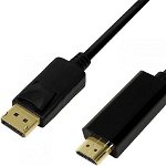 Cablu video Logilink CV0129, adaptor DisplayPort tata la HDMI tata, 5m, Negru, LogiLink