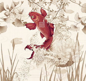 Tapet Exclusive Wallpaper / Koi Re-Edition (caramiziu), Londonart , Londonart