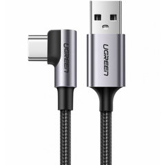 Cablu Date si Incarcare USB-A - USB-C UGREEN US284 Angled, 18W, 0.5m, Gri, UGREEN